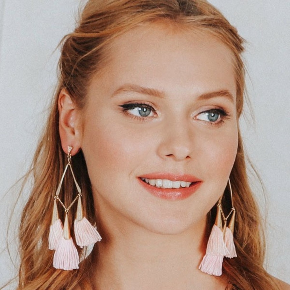 Erica Nikol Talia Long Tassel Earrings